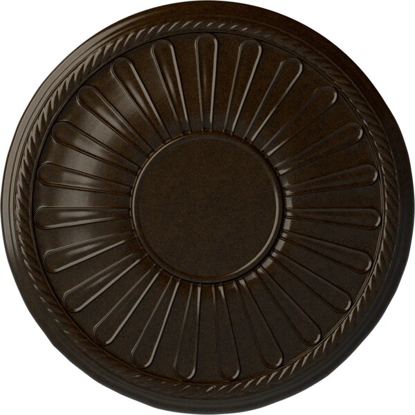 Ekena Millwork Leandros Ceiling Medallion (Fits Canopies up to 6 3/8"), Hand-Painted Bronze, 19 7/8"OD x 1 1/4"P CM22LNBZS - main